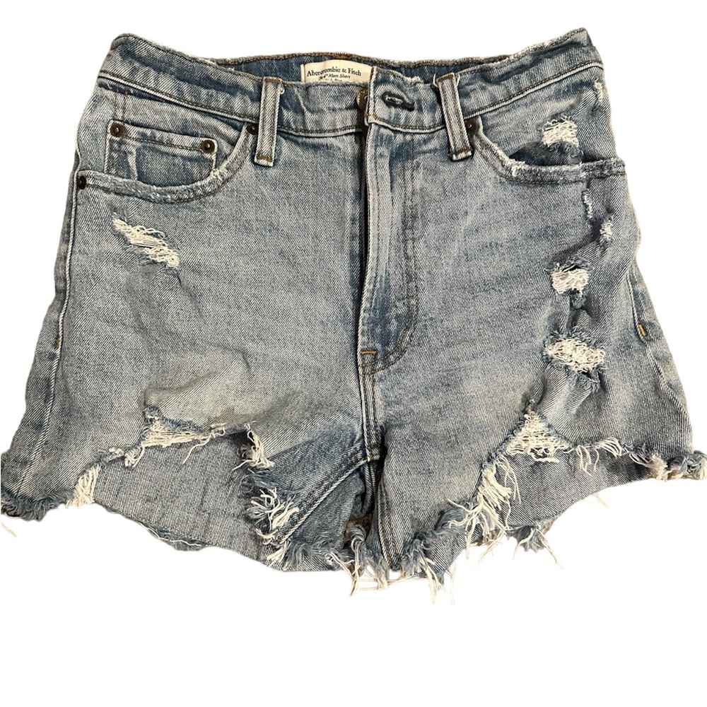 Abercrombie 4” high rise mom shorts